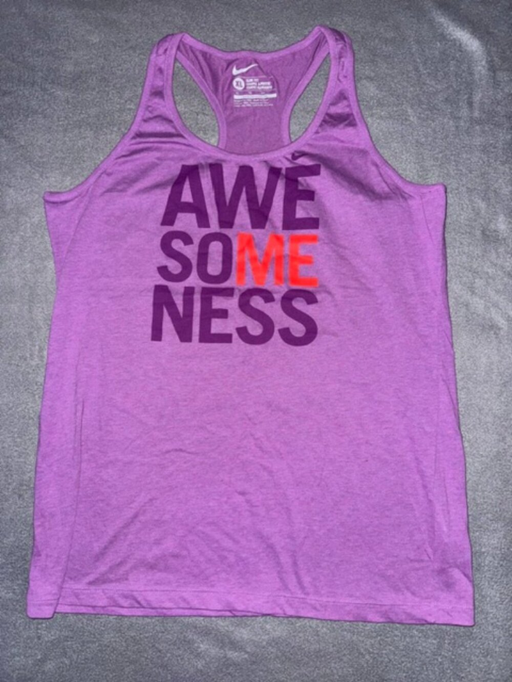 Nike Women’s Slim Fit Training Tank Top Purple Awesomeness Size XL Athletic